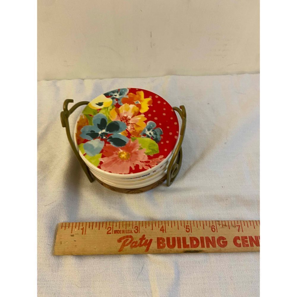 Pioneer floral flowers coasters 5 pieces‎